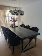 Eettafel incl 6 stoelen, Ophalen, Gebruikt, 200 cm of meer, 50 tot 100 cm