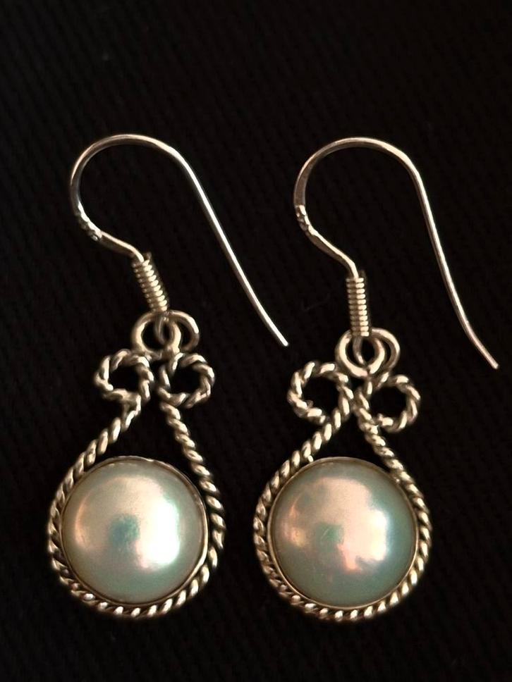 Zilveren Oorbellen met Zoetwaterparels, Sieraden, Tassen en Uiterlijk, Oorbellen, Nieuw, Zilver, Verzenden