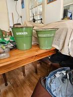 2 resedagroene emmers p aardappelen en groente, Ophalen of Verzenden, Gebruikt, IJzer, Met handgreep