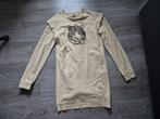 Beige Jurk met Lange mouw en Tijgerkop afbeelding erop, Meisje, Ophalen of Verzenden, Zo goed als nieuw, Jurk of Rok