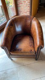 Schapenleren fauteuil klasiek model, Huis en Inrichting, Fauteuils, Gebruikt, Ophalen of Verzenden, Klasiek, 50 tot 75 cm