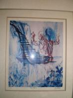 Mooi schilderij met Atlas blauw van Gunther Muth, Ophalen of Verzenden