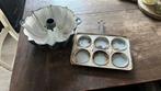 Brocante Gietijzeren Bakvormen - Tulband & Muffin, Ophalen, Gebruikt