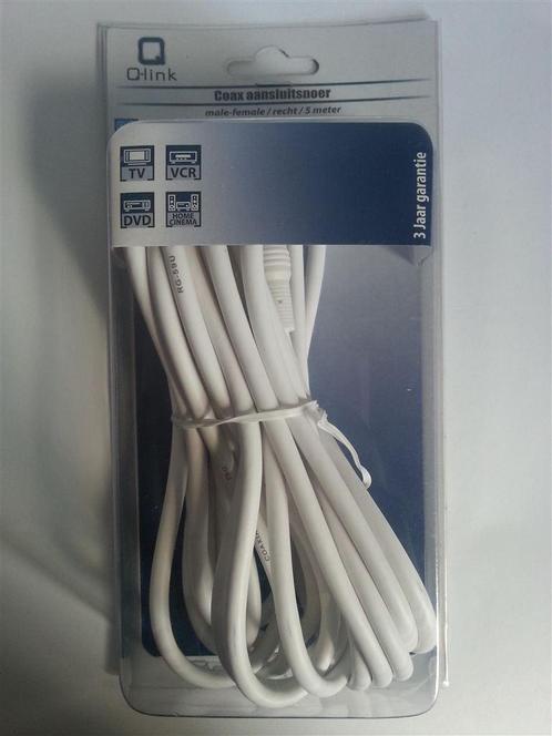 Q-Link Coax Aansluitsnoer 5 Meter [NIEUW], Hobby en Vrije tijd, Elektronica-componenten, Nieuw, Ophalen of Verzenden