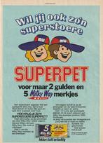 Retro reclame 1976 Milky Way chocolade spaaractie petjes, Verzamelen, Verzenden, Overige typen