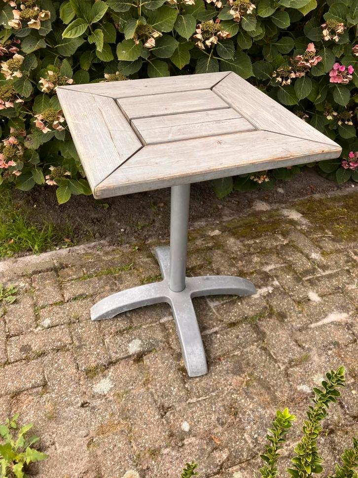 Bistrotafel bijzettafel inklapbaar, Tuin en Terras, Tuintafels, Gebruikt, Vierkant, Hout, Ophalen