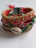 Ibiza style armband met kauri schelpje en strass, Sieraden, Tassen en Uiterlijk, Armbanden, Overige materialen, Nieuw, Ophalen of Verzenden