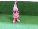 Roze tuinkabouter met zonnebril - 41cm - Tuindecoratie, Ophalen of Verzenden, Nieuw, Kunststof, Tuinkabouter