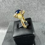 Gouden Ring | 14k* | 4,11g | Entourage Saffier | 391420, Sieraden, Tassen en Uiterlijk, Ringen, Gebruikt, Ophalen of Verzenden