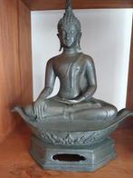 TOPSTUK. ANTIEKE BRONZEN BOEDDHA IN BHUMISPARSHA POSITIE, Ophalen of Verzenden, Gebruikt