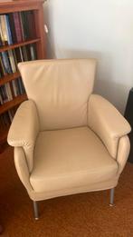 Fauteuil creme sky leer, Huis en Inrichting, Fauteuils, Ophalen of Verzenden, Zo goed als nieuw, Leer