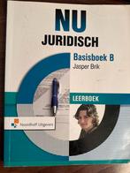 NU Juridisch Basisboek B - Jasper Brik, Ophalen, Zo goed als nieuw, VMBO, Overige vakken