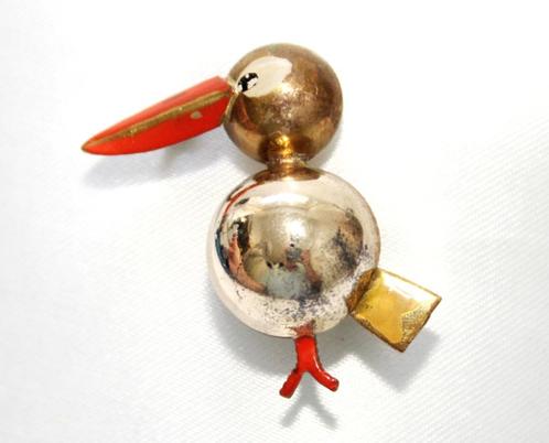 Schitterende 1950s Koper Pop Art Broche Pforzheim #3 Vogel, Sieraden, Tassen en Uiterlijk, Broches, Gebruikt, Koper, Overige kleuren