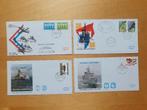 4 Enveloppen Nat Vlootdagen 1984, '86, '87, 89. Spec. uitg., Postzegels en Munten, Ophalen of Verzenden, Envelop