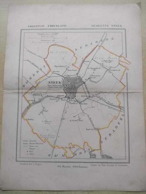 36 Sneek Litho Kuyper 1867, Antiek en Kunst, Kunst | Litho's en Zeefdrukken, Ophalen of Verzenden