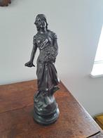 Bronzen beeld met houten voet, Antiek en Kunst, Antiek | Tin, Ophalen