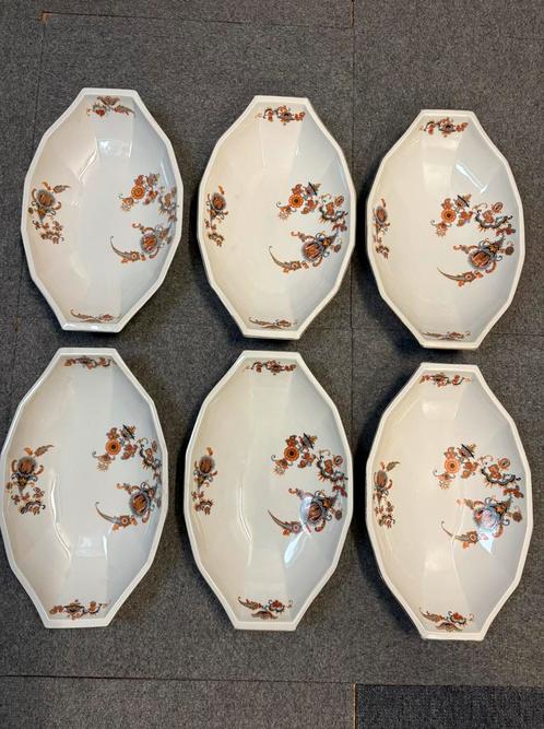 6 grote broodschalen C.Jamin, Antiek en Kunst, Antiek | Schalen, Ophalen