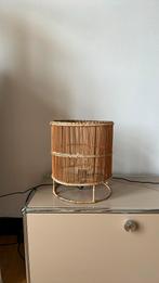 Bamboo riet bali lamp nachtlampje rotan bohemian, Ophalen of Verzenden, Zo goed als nieuw, Rond