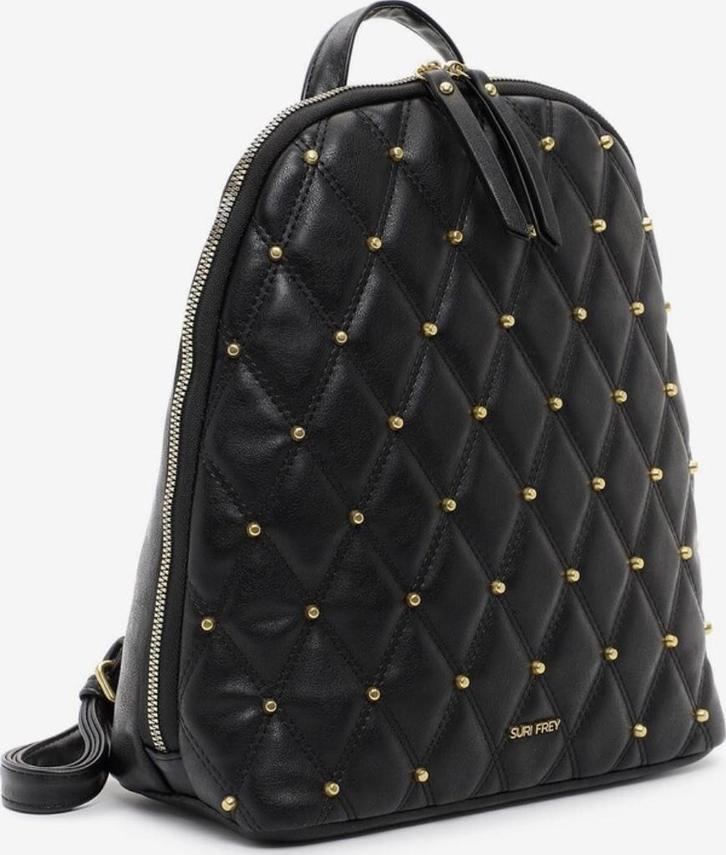 mooi NIEUW dames zwart rugtasje met gouden nopjes, Sieraden, Tassen en Uiterlijk, Tassen | Rugtassen, Nieuw, 25 tot 40 cm, Minder dan 30 cm