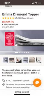 Emma Diamond Topper 2x 80x200, Eenpersoons, Ophalen of Verzenden, Zo goed als nieuw, 80 cm