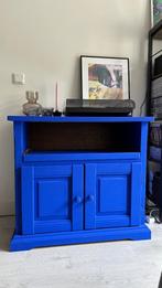 Retro knalblauwe dressoir tv meubel, Huis en Inrichting, Kasten | Dressoirs, 50 tot 100 cm, 25 tot 50 cm, Retro / Vintage / mid-century modern