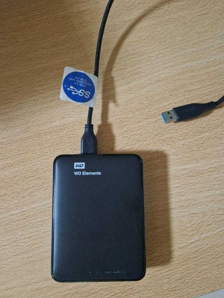 WD Elements Portable harddrive 2TB, Computers en Software, Harde schijven, Gebruikt, Laptop, Extern, HDD, USB, Ophalen of Verzenden