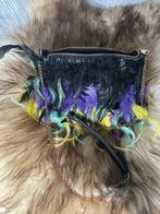 Tasje gekleurde veren, Ophalen of Verzenden, Zo goed als nieuw, Overige kleuren, Schoudertasje