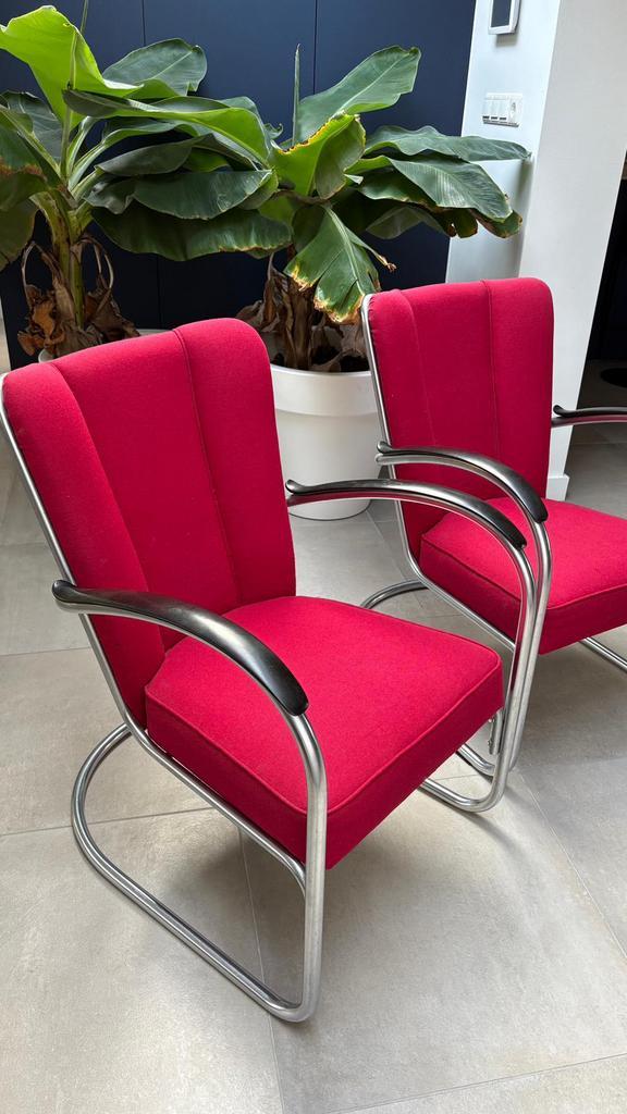 Gispen 412, Huis en Inrichting, Fauteuils, Gebruikt, Metaal, Stof, 50 tot 75 cm, Minder dan 75 cm, Ophalen