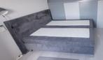 Boxsping 160x210 antraciet bekleding, Huis en Inrichting, Slaapkamer | Bedden, Ophalen, Gebruikt, 210 cm, Tweepersoons