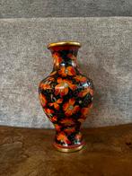 Cloisonne vaasje met bloemmotief, 16 cm, Antiek en Kunst, Ophalen of Verzenden