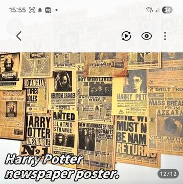 Harry Potter Krantenposters 12 stuks beschikbaar voor biedingen