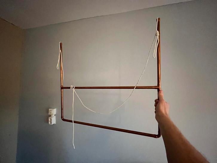 Koperen Kledingrek - Stijlvol en Uniek, Huis en Inrichting, Woonaccessoires | Kapstokken, Gebruikt, Wandkapstok, Minder dan 100 cm