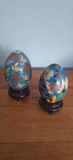 Antieke cloisonne ei vlinders bloemen, Antiek en Kunst, Antiek | Emaille, Ophalen of Verzenden