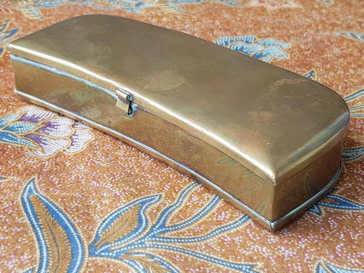 Mooi antiek koper doosje uit Engeland 15,3 cm. uit 1900., Antiek en Kunst, Antiek | Koper en Brons, Koper, Ophalen of Verzenden