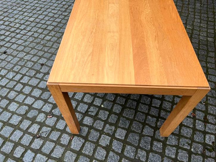Blank eiken eettafel 90x180, Huis en Inrichting, Tafels | Salontafels, Gebruikt, 75 cm of meer, 50 tot 100 cm, 150 tot 200 cm