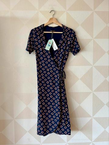 King Louie Mandy Wrap Dress blauw boei XS/34 NIEUW beschikbaar voor biedingen