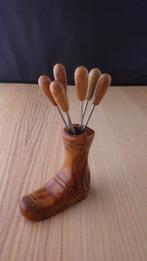 retro prikkers in houten houder van schoen, Verzamelen, Retro, Ophalen of Verzenden, Overige typen