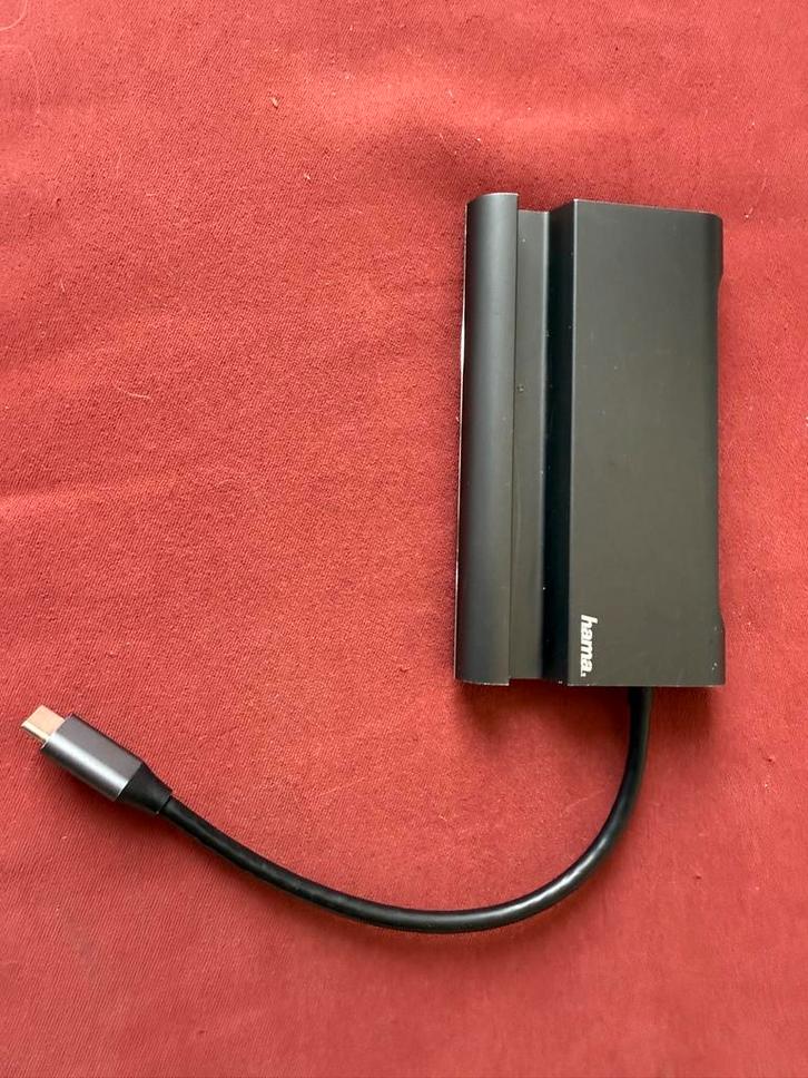 Hama USB-C Hub Connect2Mobile 7-poorts Antraciet, Computers en Software, Dockingstations, Zo goed als nieuw, USB-hub, Harde schijf