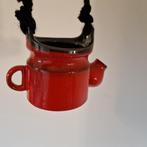 vintage hangpot rood keramieke bloempot, Ophalen of Verzenden, Huis en Inrichting