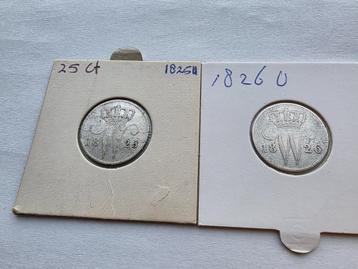 25 cent 1825U en 1826U beschikbaar voor biedingen