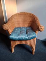 Mooie rieten stoel incl. kussen, Ophalen, Zo goed als nieuw, Minder dan 75 cm, 50 tot 75 cm