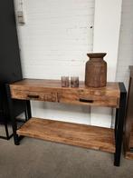 Magazijn Leegverkoop Sidetable industrieel mangohout metaal, Nieuw, Sidetable, Ophalen of Verzenden