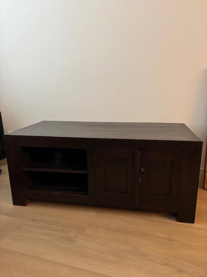 Televisie meubel teak hout > gratis!, Huis en Inrichting, Kasten | Televisiemeubels, Gebruikt, Minder dan 100 cm, 100 tot 150 cm