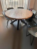 Ronde Mango houten eettafel, Huis en Inrichting, Tafels | Eettafels, 100 tot 150 cm, Rond, Gebruikt, Ophalen of Verzenden