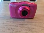 Nikon Coolpix W100 - Roze - Incl. laadsnoer (geen SD kaart), Gebruikt, Compact, Ophalen of Verzenden, Nikon
