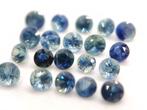 20x Saffier blauw / groenachtig blauw, 3.1mm - 3.8mm. 4.06ct, Nieuw, Ophalen of Verzenden