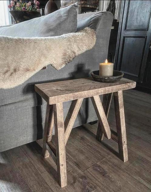 ~Stoer Sober Landelijk Houten Krukje/Bankje~, Huis en Inrichting, Woonaccessoires | Overige, Nieuw, Ophalen of Verzenden