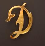 Gouden Broche 14k letter D, Sieraden, Tassen en Uiterlijk, Broches, Ophalen of Verzenden, Zo goed als nieuw, Goud, Goud
