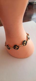 Antieke  armband,Damascener Toledo goud,Amita, japans decor., Ophalen of Verzenden, Goud, Armband