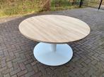 Eiken eettafel te koop 140x74cm onbehandeld zware voet!, 100 tot 150 cm, 100 tot 150 cm, Rond, Ophalen of Verzenden